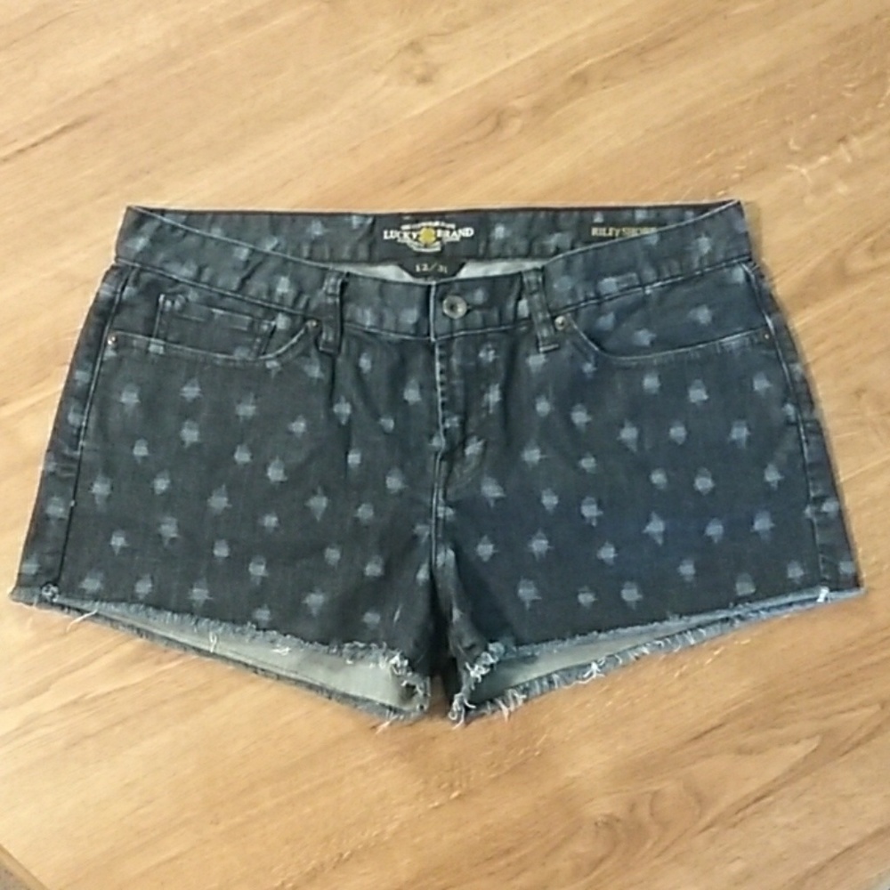 Lucky Brand Denim Shorts Riley Frayed Hem Sz 12/31